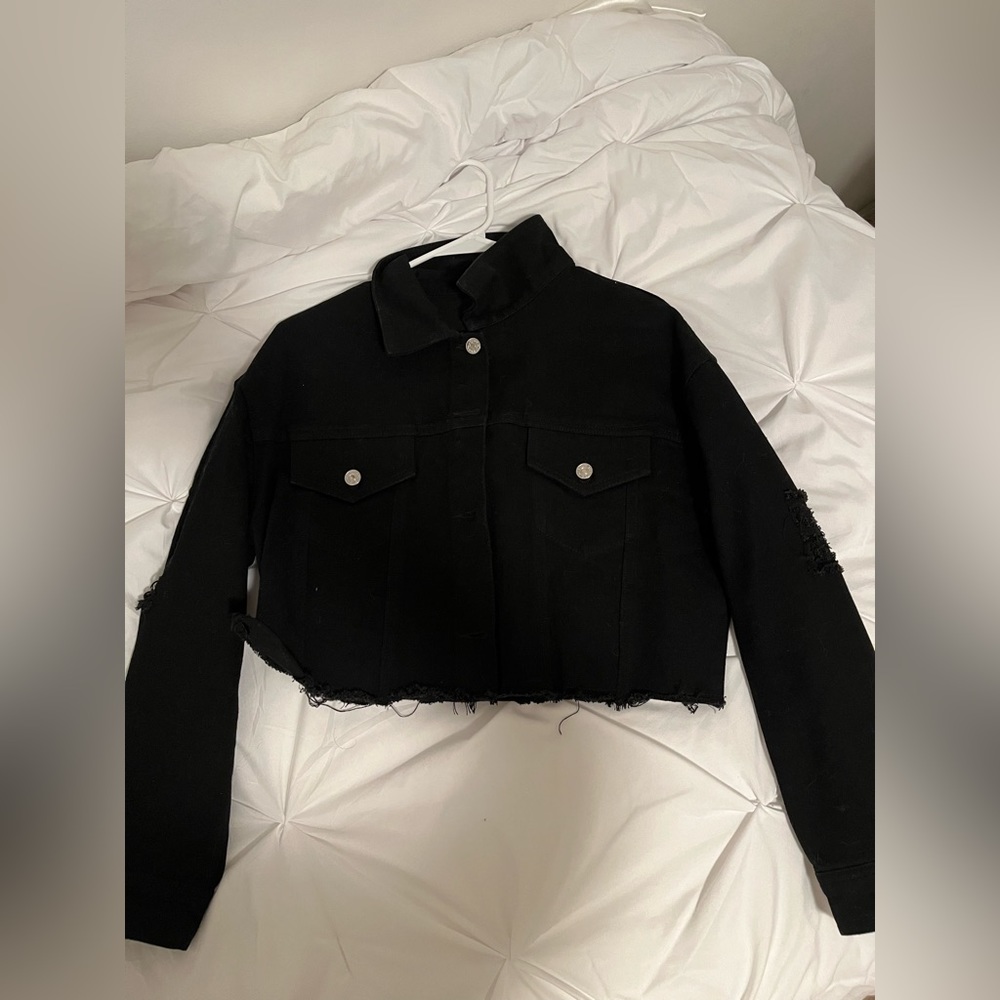 Black denim jean jacket